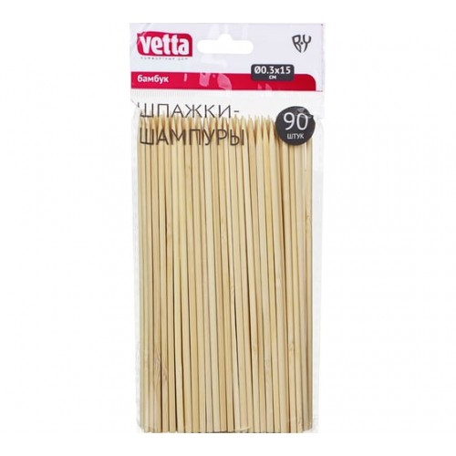 Шпажки-шампуры 90шт, бамбук, 30см VETTA