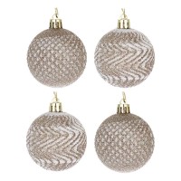 Набор шаров СНОУ БУМ 6см. 6шт. золото с посыпкой