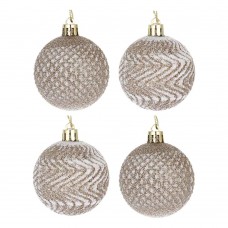 Набор шаров СНОУ БУМ 6см. 6шт. золото с посыпкой