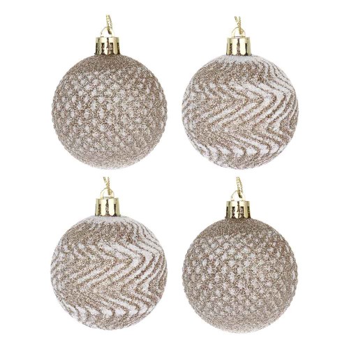 Набор шаров СНОУ БУМ 6см. 6шт. золото с посыпкой