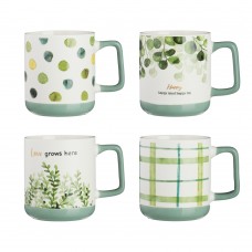Кружка 370мл фарфор Грин лайф 4 дизайна
