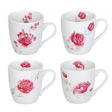 Кружка 250мл фарфор Пионы 4 дизайна