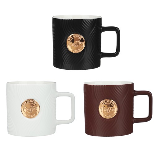 Кружка 390мл фарфор, Кофебрейк, 3 цвета  MILLIMI