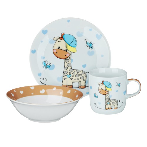 Набор посуды 3 пр., жираф, фарфор MILLIMI