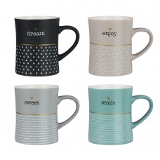 Кружка Графика MILLIMI, 440мл, 4 дизайна, фарфор