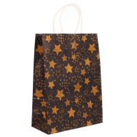 Пакет подарочный бумажный с кручеными ручками 24*10,5*32см. Звездное сияние Сноу Бум