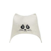 Шапка банная с вышивкой Панда фетр белый Шапка банная с вышивкой Панда фетр белый