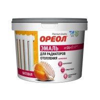 Эмаль для радиаторов отопления ОРЕОЛ термостойк.акрил. для внутр.работ матовая белая 1,1 кг.