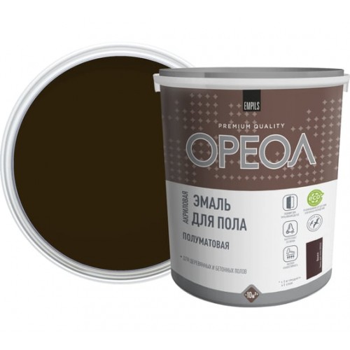 Эмаль для пола акриловая ОРЕОЛ полуматовая венге 2,3 кг.