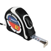 Рулетка 10м х 25мм STATUS автостоп, одинарный зацеп, корпус ABS Рокот