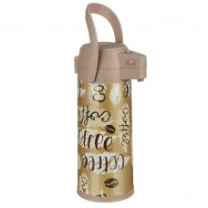 Термос с пневмонасосом стеклянная колба 1,9л  Мокко SATOSHI