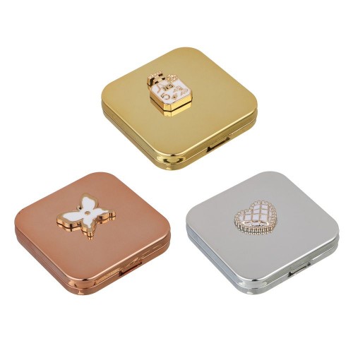 Зеркало карманное складное 6,3х6,3см. пластик,стекло