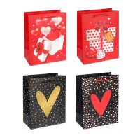 Пакет подарочный бумажный 18*23*10см арт1.сердце 4 дизайна LADECOR М Пакет подарочный бумажный 18*23*10см арт1.сердце 4 дизайна LADECOR М
