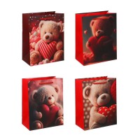 Пакет подарочный бумажный 18*23*10см арт3.сердце 4 дизайна LADECOR М Пакет подарочный бумажный 18*23*10см арт3.сердце 4 дизайна LADECOR М