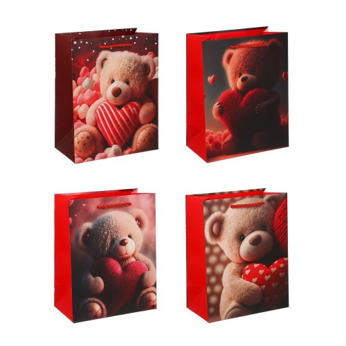 Пакет подарочный бумажный 18*23*10см арт3.сердце 4 дизайна LADECOR М Пакет подарочный бумажный 18*23*10см арт3.сердце 4 дизайна LADECOR М