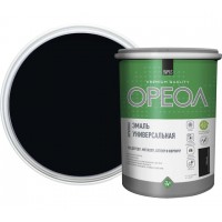 Эмаль акриловая ОРЕОЛ полуматовая черная 1,0 кг.