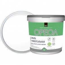 Эмаль акриловая ОРЕОЛ полуматовая белая 1,1 кг.