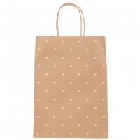 Пакет подарочный бумажный с кручеными ручками 24*10,5*32см. Горошек Сноу Бум