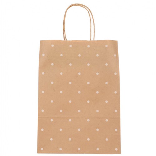 Пакет подарочный бумажный с кручеными ручками 24*10,5*32см. Горошек Сноу Бум