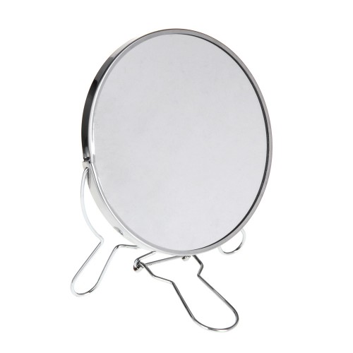 Зеркало настольное двухстороннее 14,5см. сталь