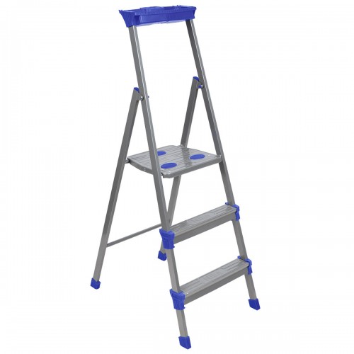 Стремянка 3 ступеней шириной 65мм  (высота до рабочей площадки 620мм), лоток для инструментов