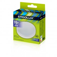 Лампа светодиодная для встроенных светильников Ergolux LED-GX53-9W-GX53-6K 6500К 12Вт