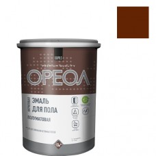 Эмаль для пола акриловая ОРЕОЛ полуматовая красно-коричневая 2,3 кг.