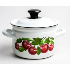 Кастрюля эм. 3,0л борт. Вишневый сад, белый 41704-122/6 КЕР