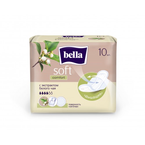 Белла Soft Comfort прокладки гигиенические с крылышками с экстрактом белого чая софт 4 кап, 10 шт.