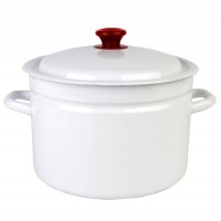 Кастрюля эм. 8,0л цил. борт. белая 41804-202 КЕР.