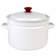 Кастрюля эм. 8,0л цил. борт. белая 41804-202 КЕР.