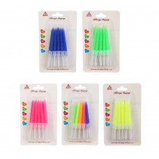 Свечи для торта 10шт набор 5,7см*5мм парафин пластик микс Fntastic