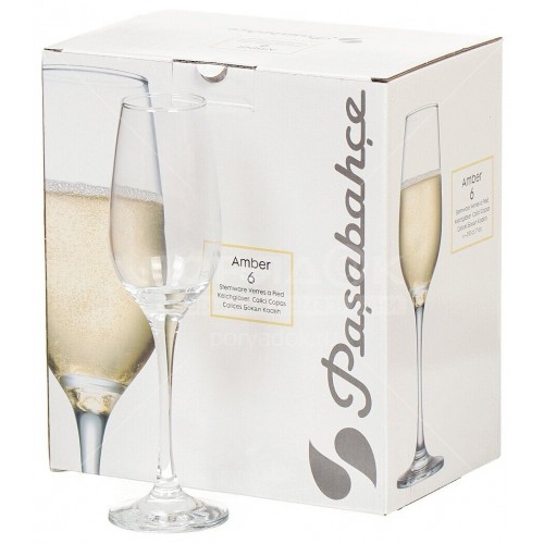 Набор бокалов для шампанского (6шт) 210мл Amber (Стеклопласт)
