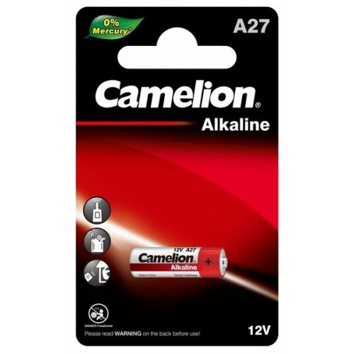 Батарейка щелочная LR27А-BL-1 12В цена за 1шт (д/брелков автосигнал., фототехники, электронных приб)