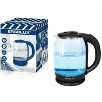 Чайник ERGOLUX ELX-KG05-C02 черный ПРОМО (стеклянный,1.8л, 220-240В, 1600 Вт)