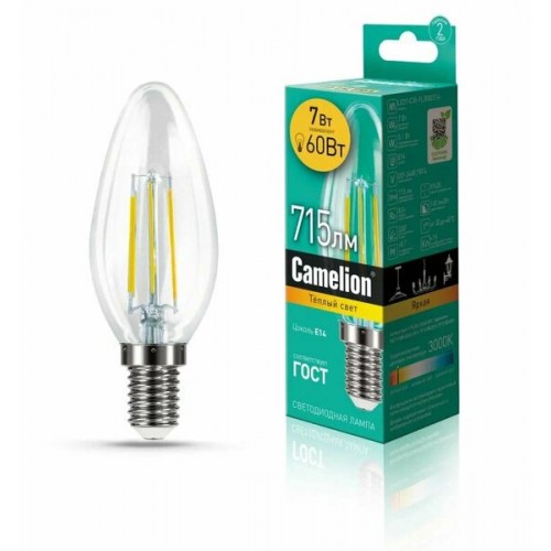 Лампа светодиодная Cameliоn LED7-СW35-FL/830/Е14 7Вт 220В