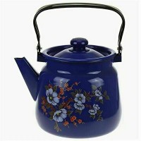 Чайник эм. 3,5л сф. кобальтовый декор с петлей