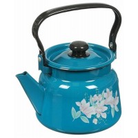 Чайник эм. 2,3л. Васильковый декор с пл/кнопк. (4)
