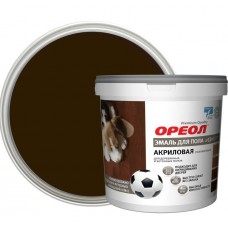 Эмаль для пола акриловая ОРЕОЛ полуматовая венге 0,9 кг.