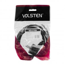 Сетевой кабель VOLSTEN SR-LR2 (черный ПВС3*1 с угловой евровилкой, 3500вт, 16а, 1,5м)