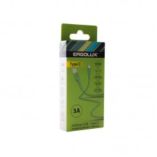Кабель USВ/TypeC 3А 1,2м светло зеленый Зарядка+перед.данных,коробка ERGOLUX ELX -CDC02-C01