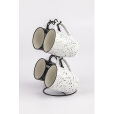 Набор 4-х кружек 350мл на метал.стенде фарфор