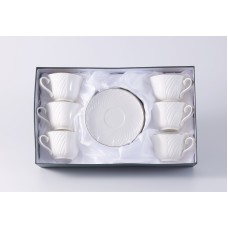 Набор чайный 12 предметов 220мл Золотая линия, белая, фарфор