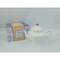 Заварочный чайник 1000мл Золотая линия белая фарфор