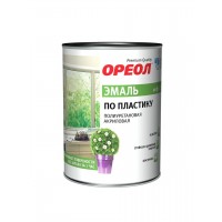 Эмаль по пластику полиуретановая для окон ОРЕОЛ полуматовая белая 1,1 кг.