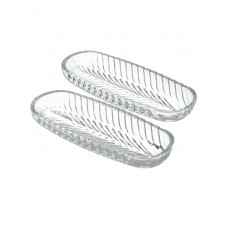 Блюдо овальное, стекло, набор 2 шт 19*8 см.SANTA PL1256GCL