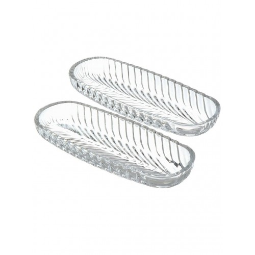 Блюдо овальное, стекло, набор 2 шт 19*8 см.SANTA PL1256GCL