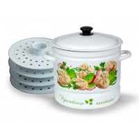 Мантоварка (Позница) 10,0л декор Манты (4 вставки) белая 43704-222/6 бел