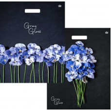 Пакет ПВД с вырубной ручкой 480*390*0,050 Грэй Глосс Анютины глазки Цена за 50шт!!!