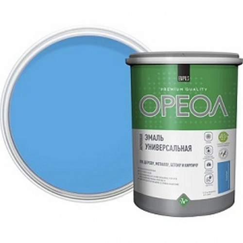 Эмаль акриловая ОРЕОЛ глянцевая голубая  1кг
